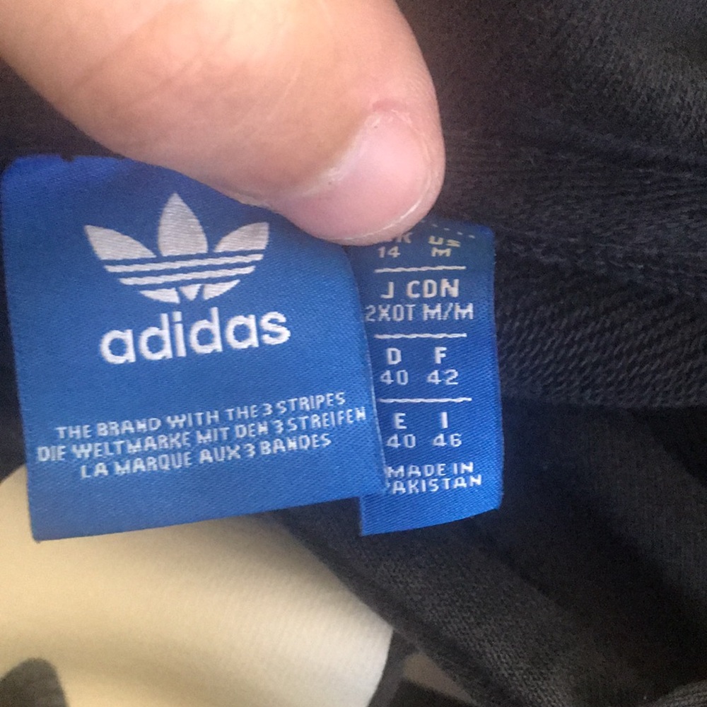 Adidas Originals Trefoil Logo Black Hooded Sweatshirt Size Medium - Picture 7 of 7